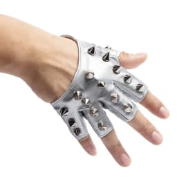 Sexy Men Women Gothic Rivet Punk Rock Street Break Dance Show Half Finger Glove Night Club Pole Hip Hop PU Leather Mitten P42