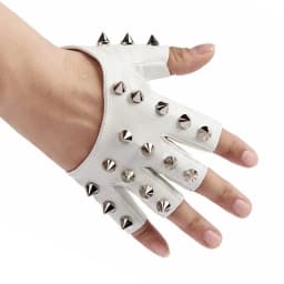 Sexy Men Women Gothic Rivet Punk Rock Street Break Dance Show Half Finger Glove Night Club Pole Hip Hop PU Leather Mitten P42