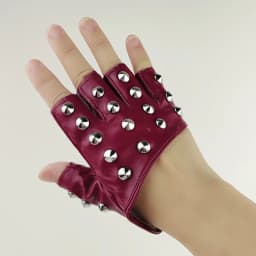 Sexy Men Women Gothic Rivet Punk Rock Street Break Dance Show Half Finger Glove Night Club Pole Hip Hop PU Leather Mitten P42