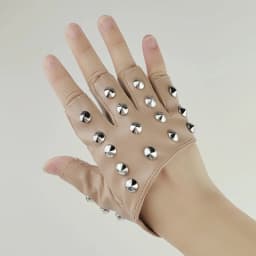 Sexy Men Women Gothic Rivet Punk Rock Street Break Dance Show Half Finger Glove Night Club Pole Hip Hop PU Leather Mitten P42