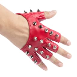 Sexy Men Women Gothic Rivet Punk Rock Street Break Dance Show Half Finger Glove Night Club Pole Hip Hop PU Leather Mitten P42