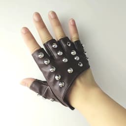 Sexy Men Women Gothic Rivet Punk Rock Street Break Dance Show Half Finger Glove Night Club Pole Hip Hop PU Leather Mitten P42