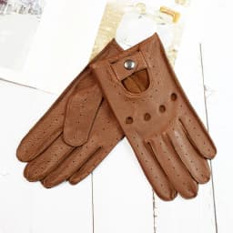 Summer Driving Deerskin Full Finger Leather Gloves for Men's Thin Hollow Unlined Motorcycle Riding Men's Fashion Driver Gloves