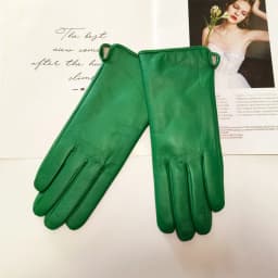 New Women's Leather Color Gloves Sheepskin Classic Straight Style Knitted Lining Spring Driving Mittens Autumn