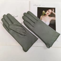 New Women's Leather Color Gloves Sheepskin Classic Straight Style Knitted Lining Spring Driving Mittens Autumn