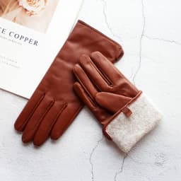 Women's Color Sheepskin Leather Gloves Straight Style Fleece Lined for Spring Autumn Outdoor Travel Cycling Car Driving