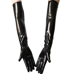 Women 53CM Bright Patent Leather Cosplay Gothic Style Sexy Tight Nightclub Long Gloves Stage Performance Fashion Personality