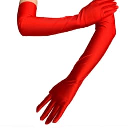 Classic Adult Black White Red Grey Skin Opera/Elbow/Wrist Stretch Satin Finger Long Gloves Women Flapper Gloves Matching Costume
