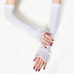 Women Long Elastic Arm Sleeve Fingerless Driving Gloves Sexy Lace Arm Cover Sun Protection Wrist Sleeve Comfort Soft Mittens
