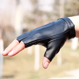 Men Women Gloves PU Leather Fingerless Fitness Sports Button Street Dance Perform Fishing Tactics Four Seasons Cycling Gloves