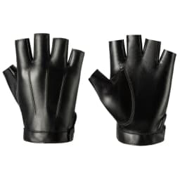 Men Women Gloves PU Leather Fingerless Fitness Sports Button Street Dance Perform Fishing Tactics Four Seasons Cycling Gloves