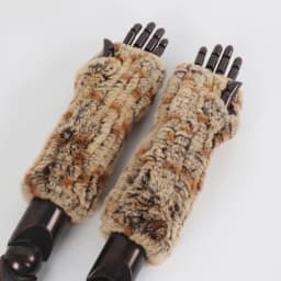 New Style Fashion 100% Genuine Rex Rabbit Fur Lady Gloves Women Winter Keep Warm Real Fur Glove Elastic Knit Outdoor Fur Mittens