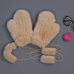 Hot Sale Natural Real Rex Rabbit Fur Gloves Good Elastic Women Winter Knitted Real Rabbit Fur Mittens Outdoor Genuine Fur Gloves