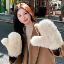 Hot Sale Natural Real Rex Rabbit Fur Gloves Good Elastic Women Winter Knitted Real Rabbit Fur Mittens Outdoor Genuine Fur Gloves