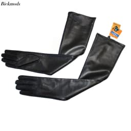Women's Super Long Sheepskin Gloves Leather Touch Screen Elbow Length with Thin Silk Spring Autumn Thick Velvet Lining Arm Sets
