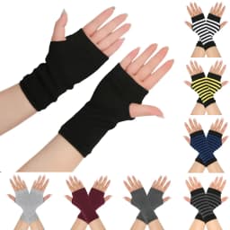 New Half Finger Sports Open Finger Gloves Knitted Short Men's And Women's Autumn/Winter Thin DIY Arm Cover