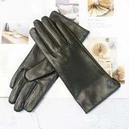 Color Sheepskin Gloves Women's Genuine Leather Fashion Straight Wool Lining Spring and Autumn Warm Outdoor Travel Driving