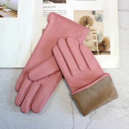 Color Sheepskin Gloves Women's Genuine Leather Fashion Straight Wool Lining Spring and Autumn Warm Outdoor Travel Driving