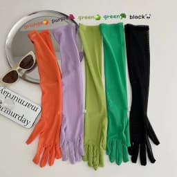 55CM Stretch Mesh Transparent Sun Protection Ice Silk Sleeve Women Summer Outdoor Sports Cycling Sunscreen Sexy Lace Long Gloves