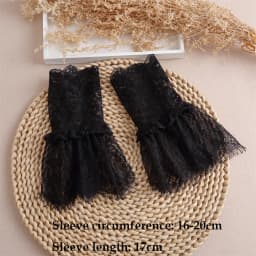 Women Flower Lace White Black Cuffs Detachable Fake Sleeves Wedding Bridal Gowns Accessories Sweater Cuff Decorative Accessories