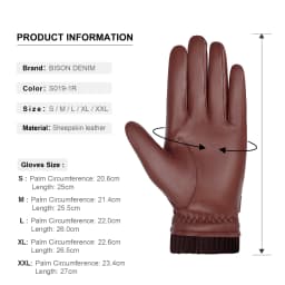 Men's 100% Sheepskin Leather Gloves High Quality Cashmere Lined Touchscreen Full Finger Mittens Winter Warm Gloves