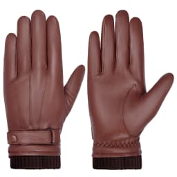 Men's 100% Sheepskin Leather Gloves High Quality Cashmere Lined Touchscreen Full Finger Mittens Winter Warm Gloves