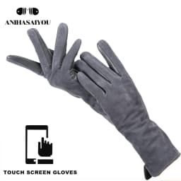 Fashion winter warm touch gloves genuine leather 50% genuine suede 50% women's leather gloves color long women's gloves -2008