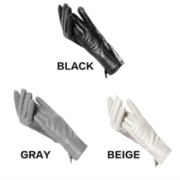 High Grade Women Leather Gloves, Genuine Leather Light Grey Warm Women's Winter Mittens, Simple Sheepskin Gloves Female-2226H