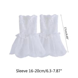 Decorated Cuffs Fake Sleeve for Wedding Dress Wild Decorative Lace Sleeves Flounces Wrist Sleeves Pleated Wrist Cuffs