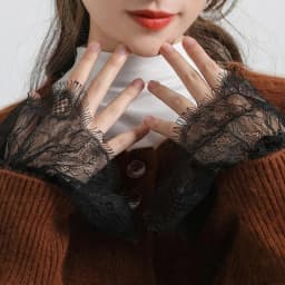 Decorated Cuffs Fake Sleeve for Wedding Dress Wild Decorative Lace Sleeves Flounces Wrist Sleeves Pleated Wrist Cuffs