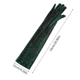 Elegant Velvet Solid 53cm Long GlovesWomen Fluffy Gloves Full Finger Evening Dress Etiquette Stage Performance Party Gloves