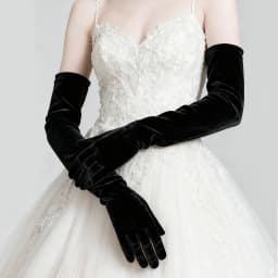 Elegant Velvet Solid 53cm Long GlovesWomen Fluffy Gloves Full Finger Evening Dress Etiquette Stage Performance Party Gloves