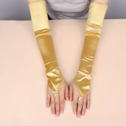 49CM Women Satin Hook Finger Long Fingerless Gloves Solid Retro Style Opera Elasticity Wedding Bride Cosplay Stage Performance