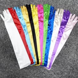 Women Multicolor 55CM Long Satin Ceremonial Gloves Elegant Retro Party Prom Cosplay Bridal Wedding Dress Fashion Accessories