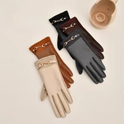 Winter Women Suede Leather Plus Velvet Keep Warm Chain Gloves Fashion Elegant Touch Screen Soft Drive Cycling Windproof Mittens