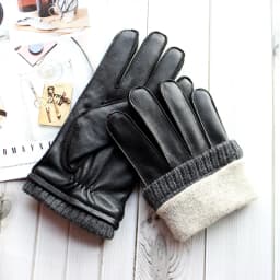 Touch Screen Leather Sheepskin Gloves Men's Winter Thickening Warmth Motorcycle Driving Fashion 2026 New Brown Finger Gloves