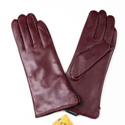 Color Sheepskin Leather Gloves Women's Straight Style Wool Lining Fall/Winter Warm Motorcycle Riding Car Driving Finger Gloves