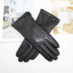 Color Sheepskin Leather Gloves Women's Straight Style Wool Lining Fall/Winter Warm Motorcycle Riding Car Driving Finger Gloves