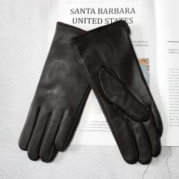 Color Sheepskin Leather Gloves Women's Straight Style Wool Lining Fall/Winter Warm Motorcycle Riding Car Driving Finger Gloves