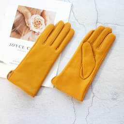 Color Sheepskin Leather Gloves Women's Straight Style Wool Lining Fall/Winter Warm Motorcycle Riding Car Driving Finger Gloves