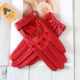 Women's Summer Leather Full Finger Gloves Unlined Thin Fashion Spring Autumn Motorcycle Riding Sheepskin Driving