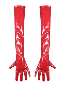 S-XXL Anti Slip Wet Look PVC Long Hand Gloves Shiny PU Leather Guantes Cosplay Performance Mitten Eldiven Mitts Luvas Handschuhe