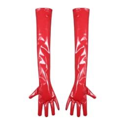 S-XXL Anti Slip Wet Look PVC Long Hand Gloves Shiny PU Leather Guantes Cosplay Performance Mitten Eldiven Mitts Luvas Handschuhe