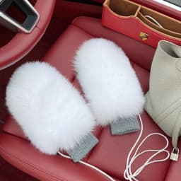 New Women 100% Real Knitted Thick Genuine Fox Fur Mittens Winter Warm Lady Real Fur Gloves Knit Fur Mitten