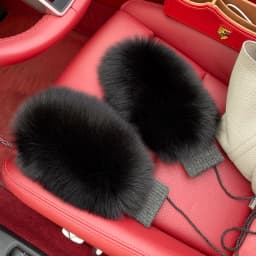New Women 100% Real Knitted Thick Genuine Fox Fur Mittens Winter Warm Lady Real Fur Gloves Knit Fur Mitten