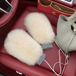 New Women 100% Real Knitted Thick Genuine Fox Fur Mittens Winter Warm Lady Real Fur Gloves Knit Fur Mitten