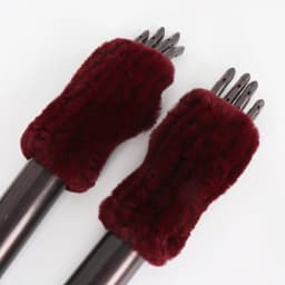New Arrival Female Natural Rabbit Fur Gloves Knitted Warm Real Rex Rabbit Fur Mittens Women Winter Outdoor Rex Rabbit Fur Gloves