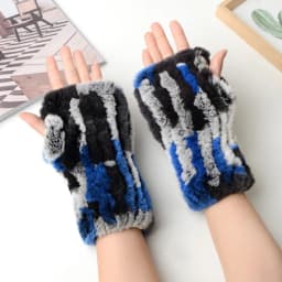 New Arrival Female Natural Rabbit Fur Gloves Knitted Warm Real Rex Rabbit Fur Mittens Women Winter Outdoor Rex Rabbit Fur Gloves