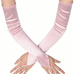 48cm Women Satin Hook Finger Long Fingerless Gloves Solid Retro Style Opera Evening Dress Accessories Etiquette High Elasticity