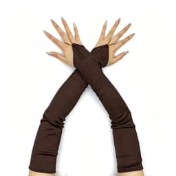 48cm Women Satin Hook Finger Long Fingerless Gloves Solid Retro Style Opera Evening Dress Accessories Etiquette High Elasticity